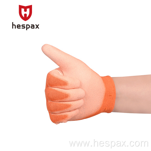 Hespax 13G Safety Carbon Fiber PU Esd Gloves